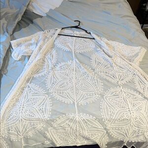 White Lace Kimono Cardigan